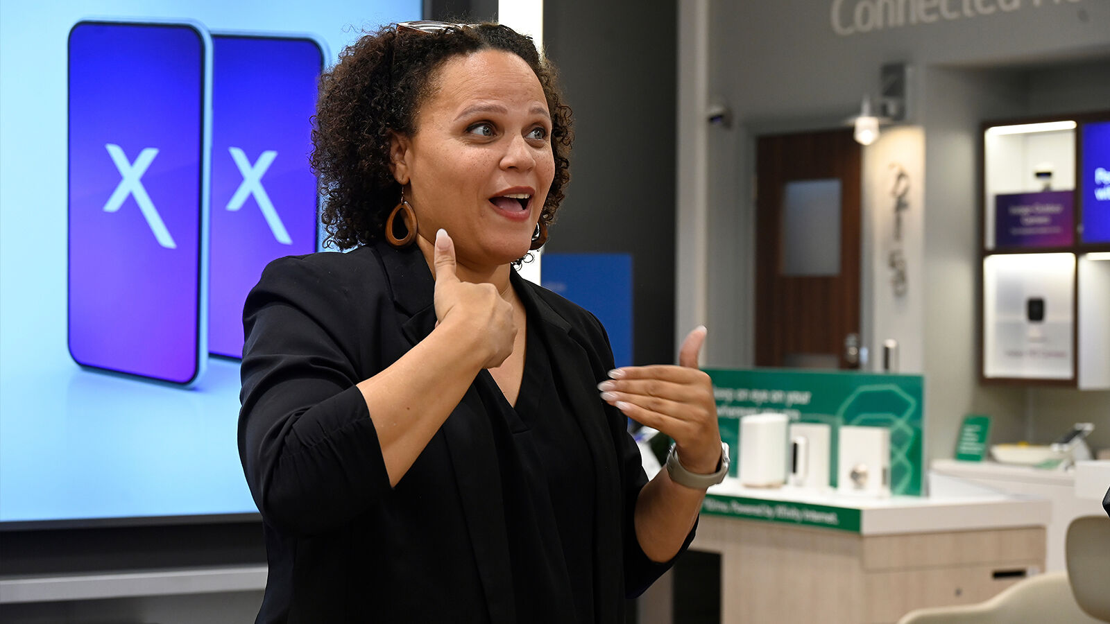 Rosa Lee Timm, President of the Social Venture Fund for Communication Service for the Deaf, delivers remarks at the Philadelphia ASL VRI launch event.