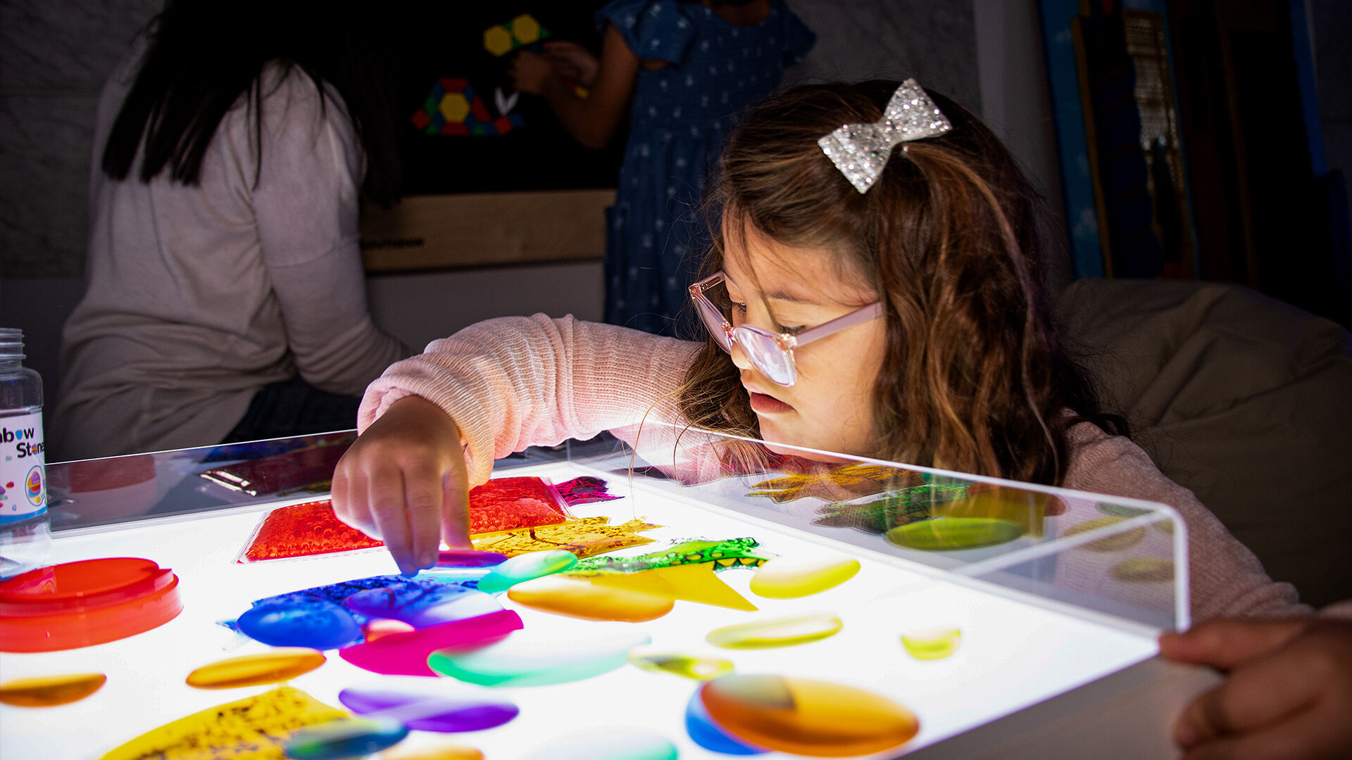 A color-changing LED table encourages sensory exploration and creative expression.