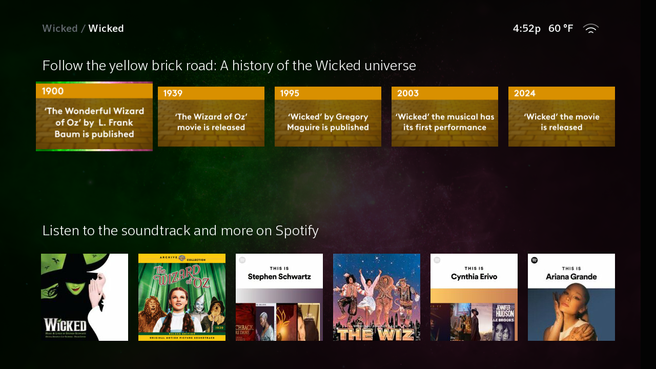 Browse an interactive timeline of Oz’s history in pop culture, listen to related music on Spotify, and more