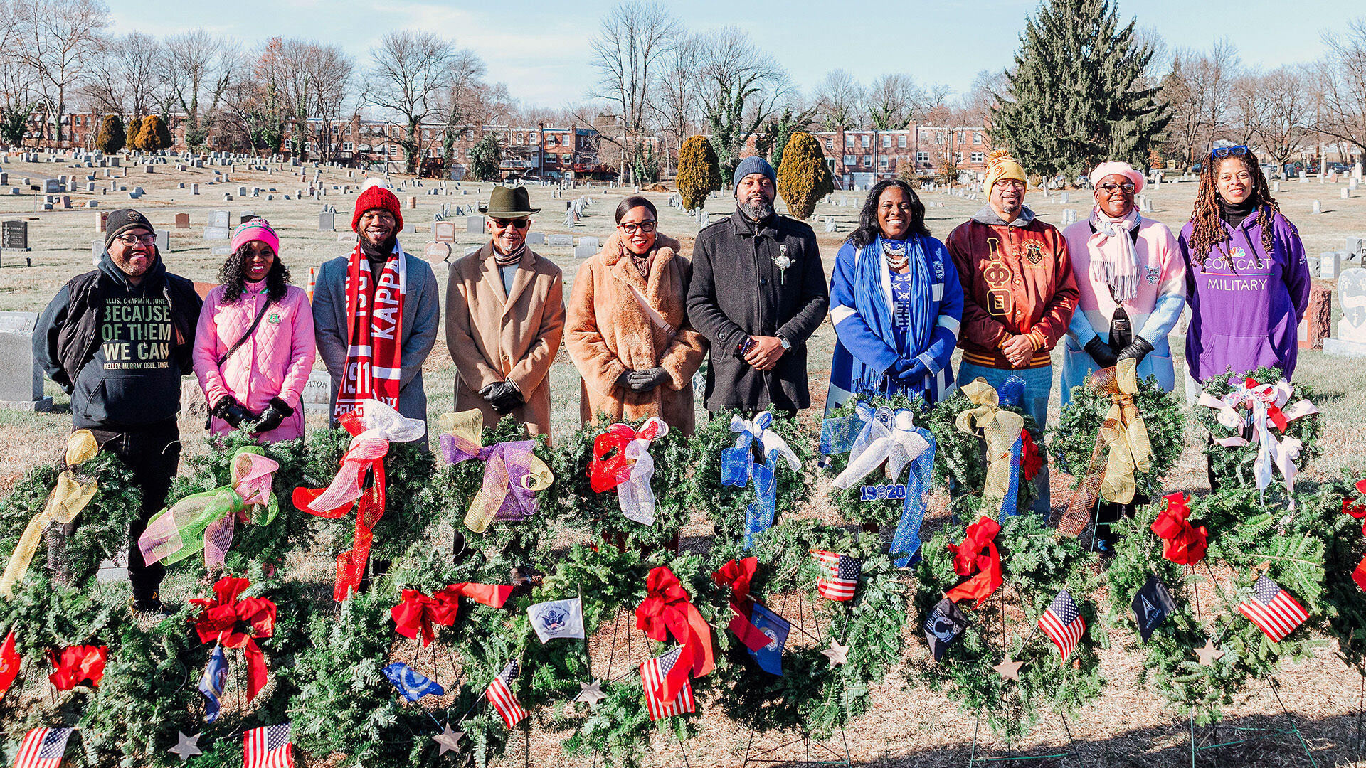 Comcast VetNet members join military community for wreath-laying ceremony at Eden Cemetery in PA